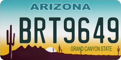 AZ license plate BRT9649
