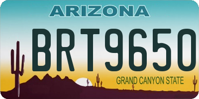 AZ license plate BRT9650