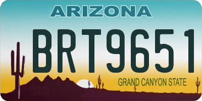 AZ license plate BRT9651