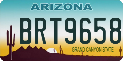 AZ license plate BRT9658