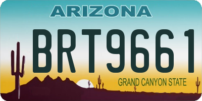 AZ license plate BRT9661
