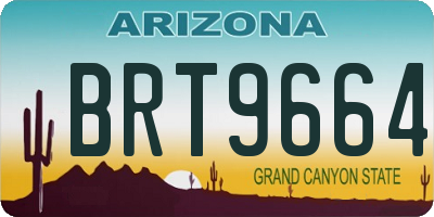 AZ license plate BRT9664