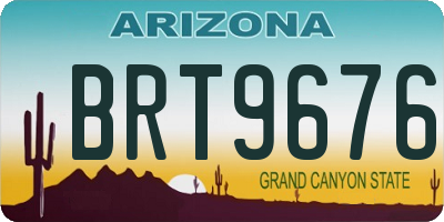 AZ license plate BRT9676