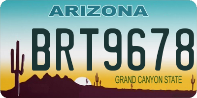 AZ license plate BRT9678