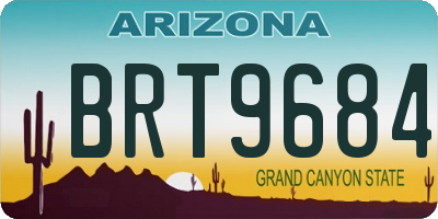 AZ license plate BRT9684