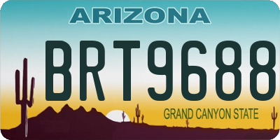 AZ license plate BRT9688