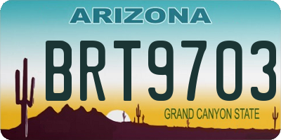 AZ license plate BRT9703