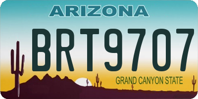 AZ license plate BRT9707