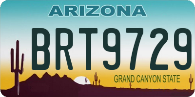 AZ license plate BRT9729