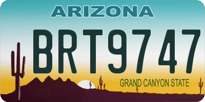 AZ license plate BRT9747