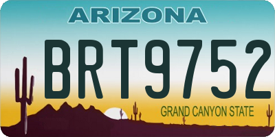 AZ license plate BRT9752