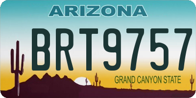 AZ license plate BRT9757