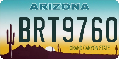 AZ license plate BRT9760