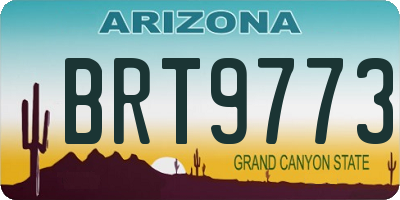 AZ license plate BRT9773