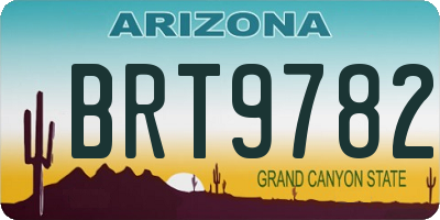 AZ license plate BRT9782