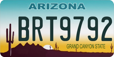 AZ license plate BRT9792