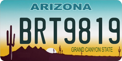 AZ license plate BRT9819