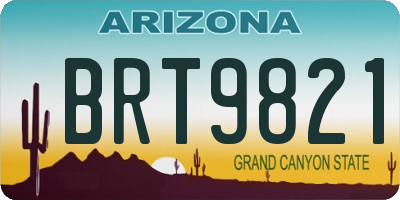 AZ license plate BRT9821