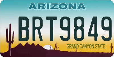 AZ license plate BRT9849