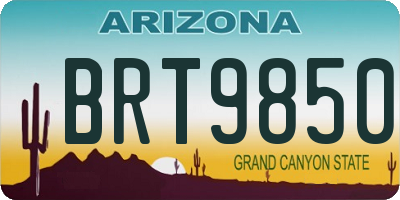 AZ license plate BRT9850
