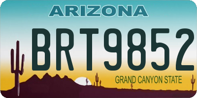 AZ license plate BRT9852