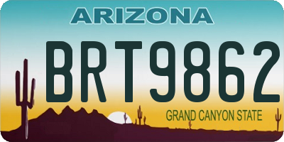 AZ license plate BRT9862