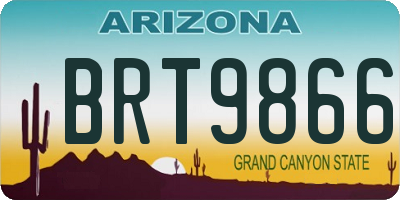 AZ license plate BRT9866