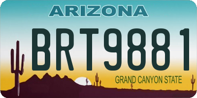 AZ license plate BRT9881