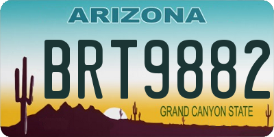 AZ license plate BRT9882