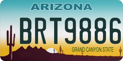 AZ license plate BRT9886