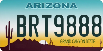 AZ license plate BRT9888