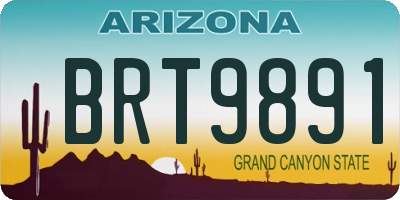 AZ license plate BRT9891
