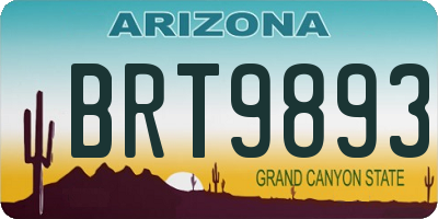 AZ license plate BRT9893