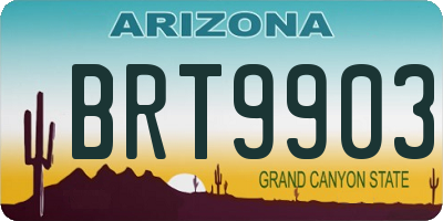 AZ license plate BRT9903