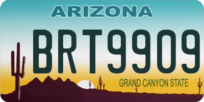 AZ license plate BRT9909