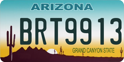 AZ license plate BRT9913
