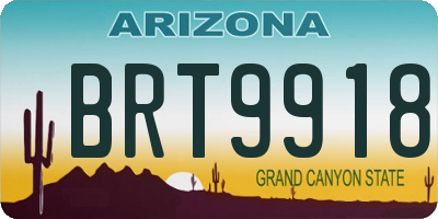 AZ license plate BRT9918