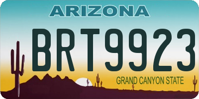 AZ license plate BRT9923
