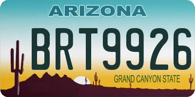 AZ license plate BRT9926