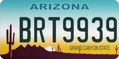AZ license plate BRT9939