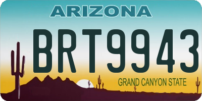 AZ license plate BRT9943
