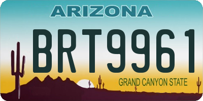 AZ license plate BRT9961