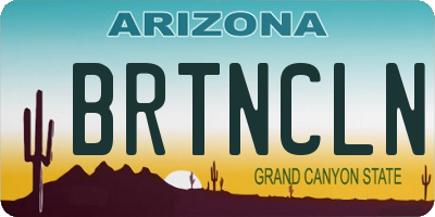 AZ license plate BRTNCLN