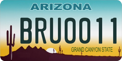 AZ license plate BRU0011