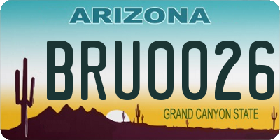 AZ license plate BRU0026