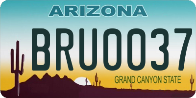 AZ license plate BRU0037