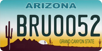 AZ license plate BRU0052