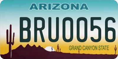 AZ license plate BRU0056