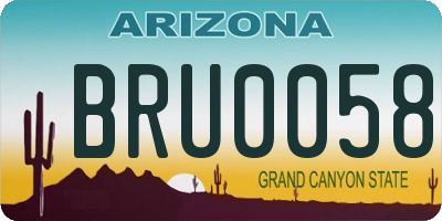 AZ license plate BRU0058