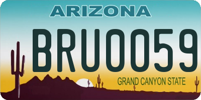AZ license plate BRU0059